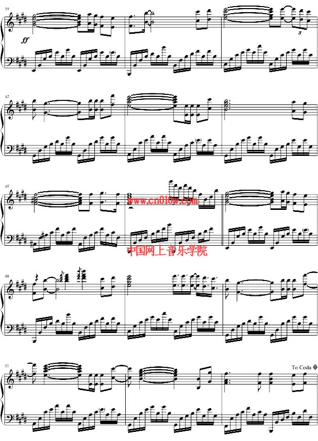 钢琴曲谱故乡的云二