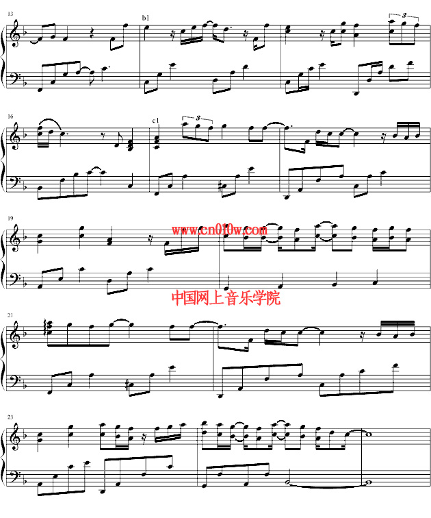 歌谱自从有了你五线谱-钢琴曲谱情歌没有告诉你一