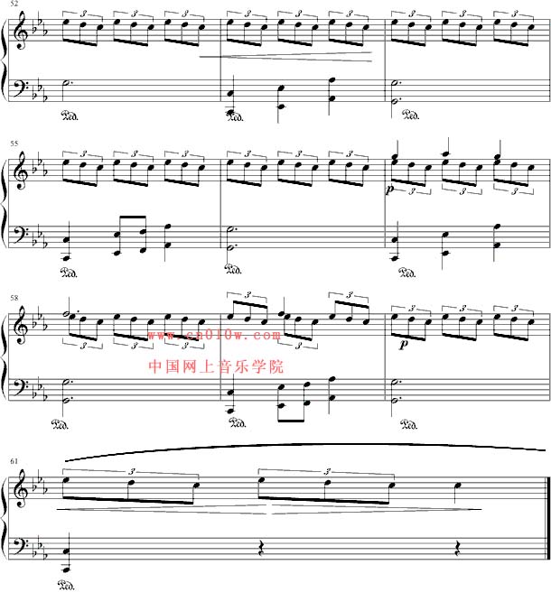 钢琴曲谱寂静的星空四