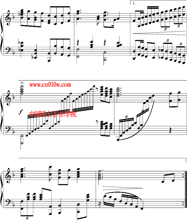 我爱你中国钢琴曲谱四 钢琴曲谱我爱你中国四下载 简谱下载 五线谱
