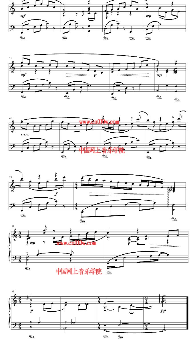 风中的歌钢琴曲谱一 钢琴曲谱风中的歌一下载 简谱下载 五线谱下载