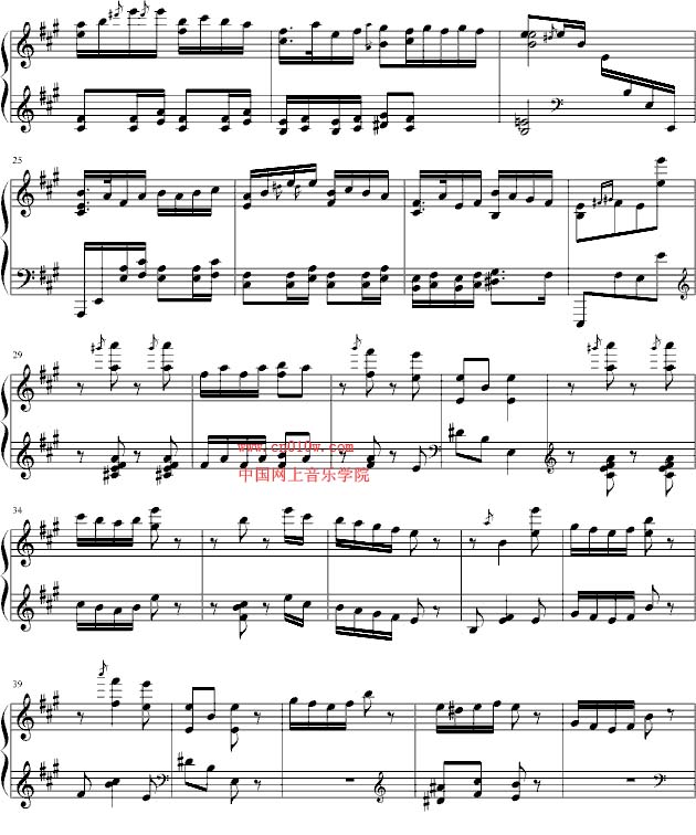 钢琴曲谱百鸟朝凤一