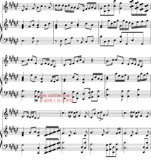 钢琴曲谱春天的故事三