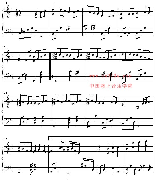钢琴曲谱一首简单的歌一