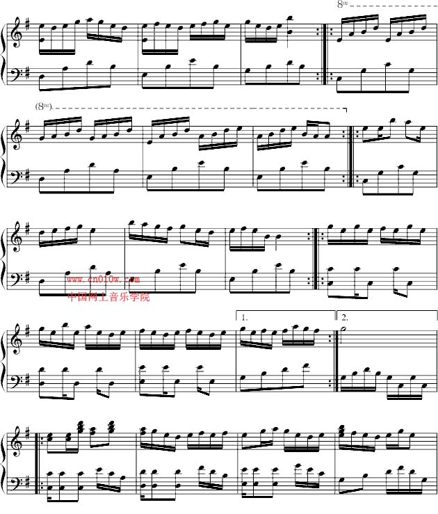 钢琴曲谱樱之初二
