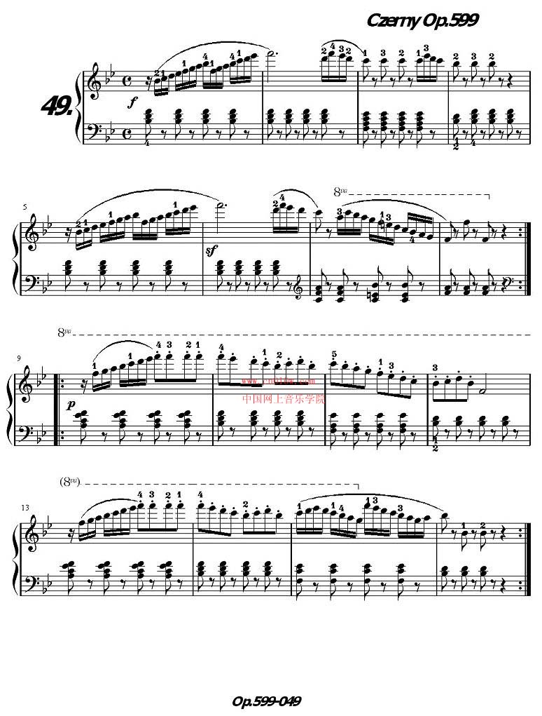 钢琴曲谱《车尔尼练习曲》op.599八