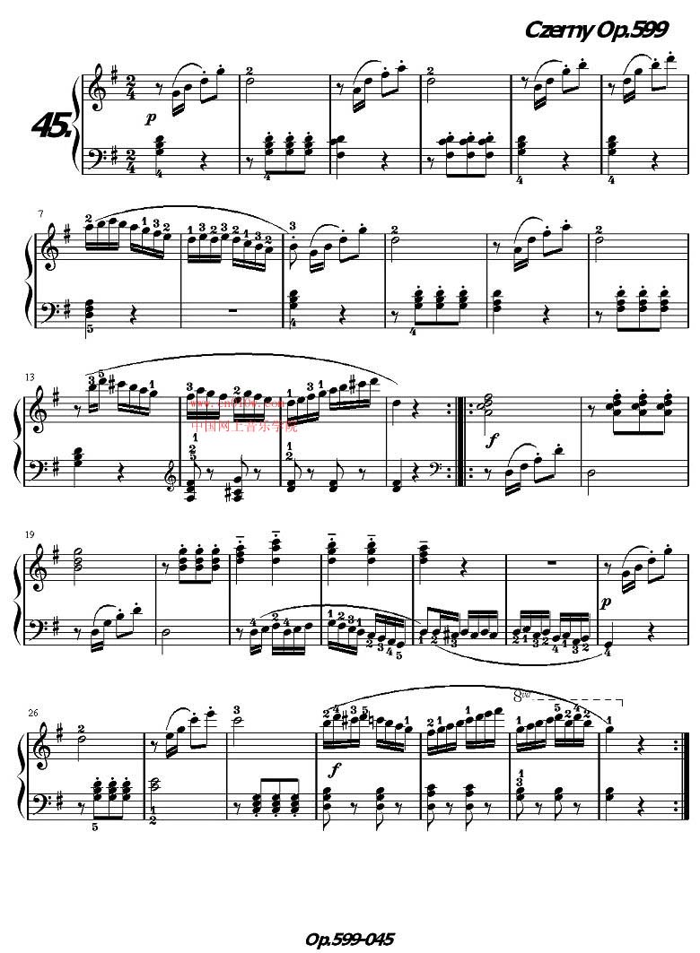 钢琴曲谱《车尔尼练习曲》op.599四