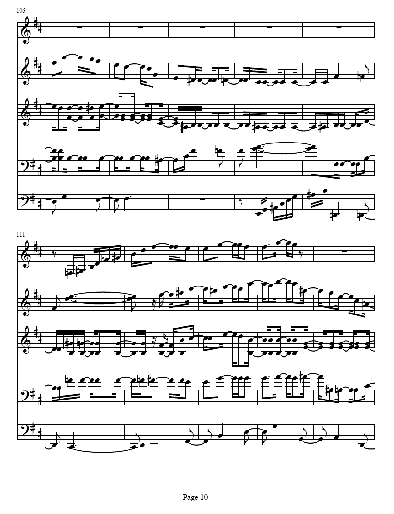 b小调单簧管五重奏10下载 简谱下载 五线谱下载 曲谱网 曲谱大全