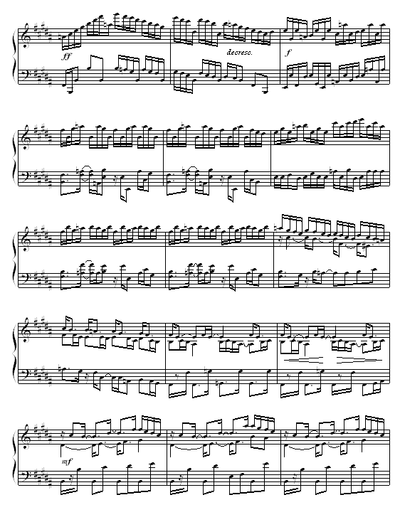 钢琴曲谱 B大调练习曲6 -B大调练习曲6 B大调练习曲6曲谱下载