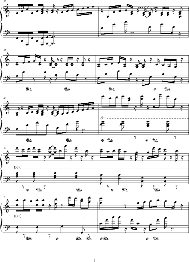 钢琴曲谱 卡农4 -卡农4 卡农4曲谱下载